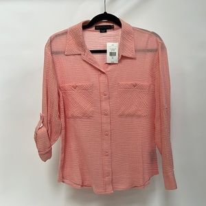 Sanctuary Boyfriend Shirt - Flamingo - Size S - NWT